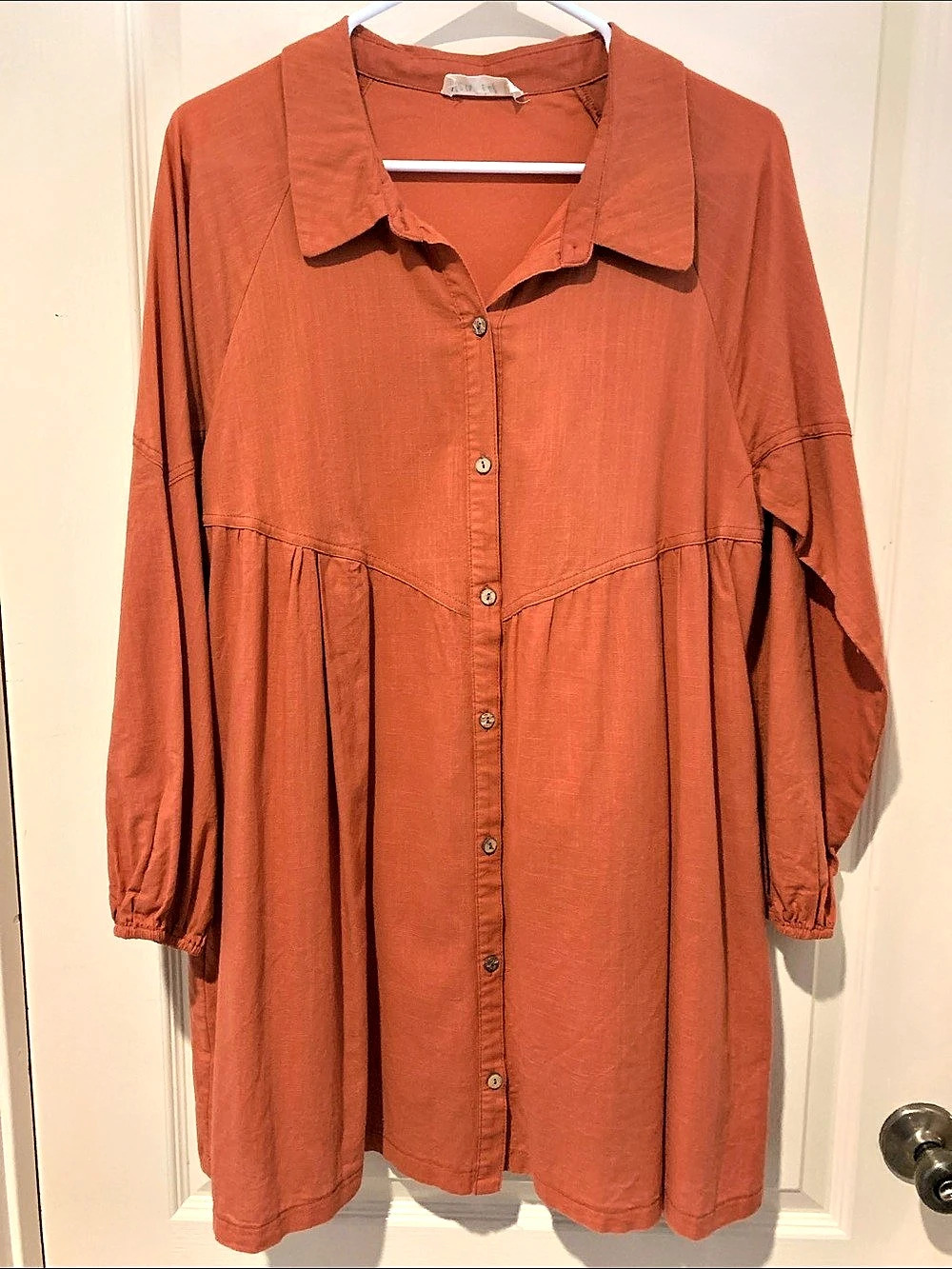 New in Collared Mini Dress in Orange Rust Size Medium Like New